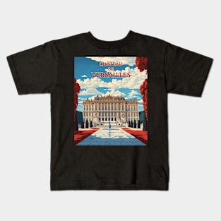 Chateau de Versailles France Tourism Vintage Poster Kids T-Shirt